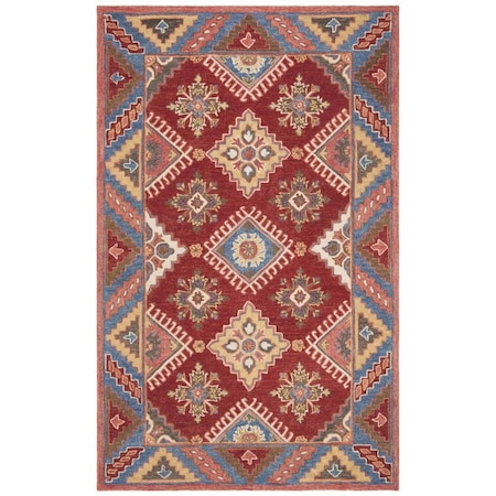 Safavieh Aspen Global Rectangle Hand Knotted Rugs Red & Blue - 2 ft.-3 in. x 7 ft. APN803Q-27